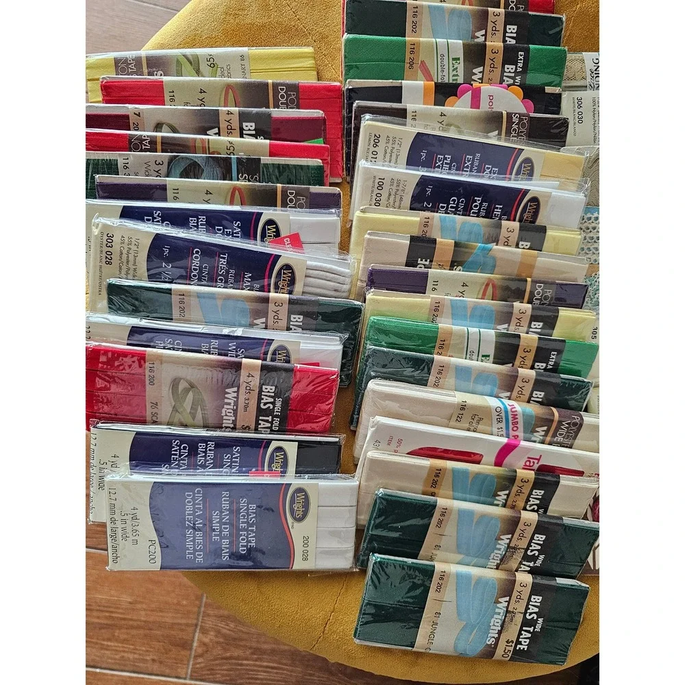 Wrights Bias Tape Ribbon Trim Lot Various Colors Sizes Style Fabric Craft Sewing